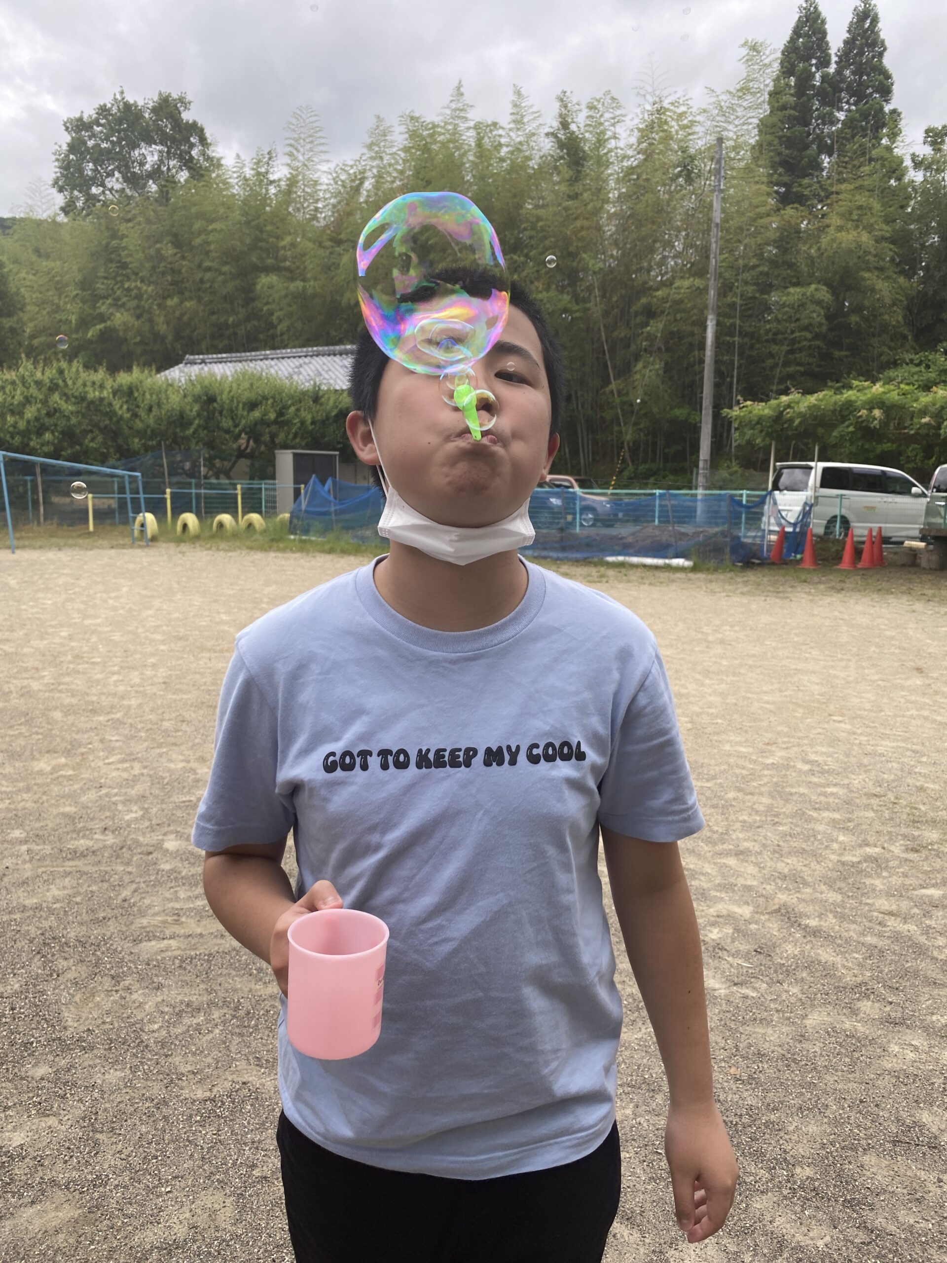 しゃぼん玉をしたよ！