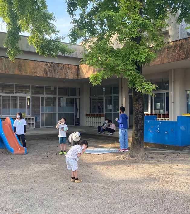 しゃぼん玉をしたよ！