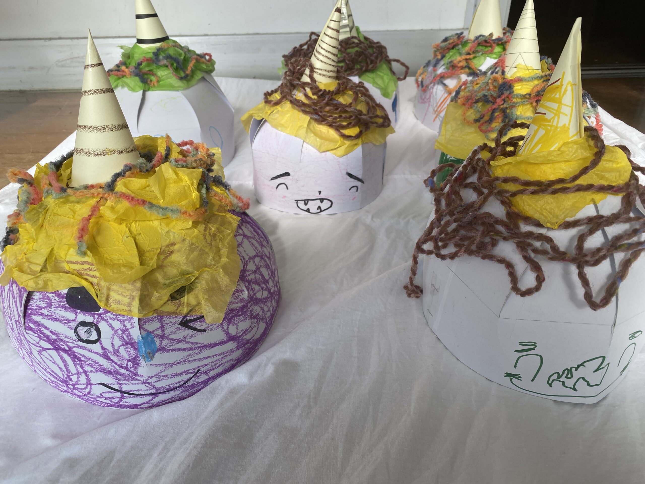 鬼の帽子作りをしたよ
