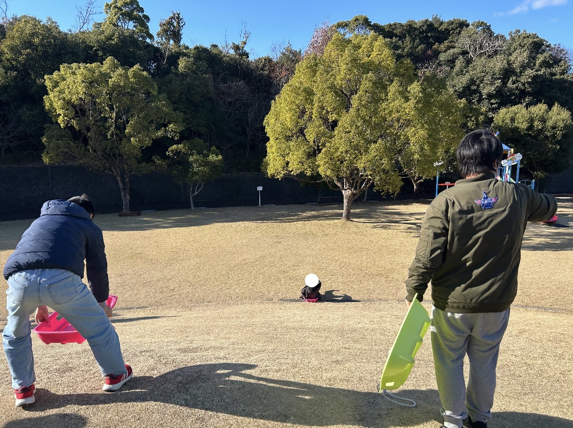 芝すべりをしたよ!